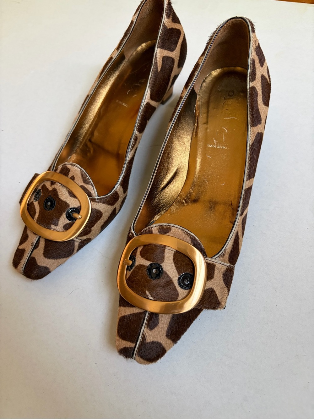Prada Giraffe-Print Pony Hair Pump - Miucci Era